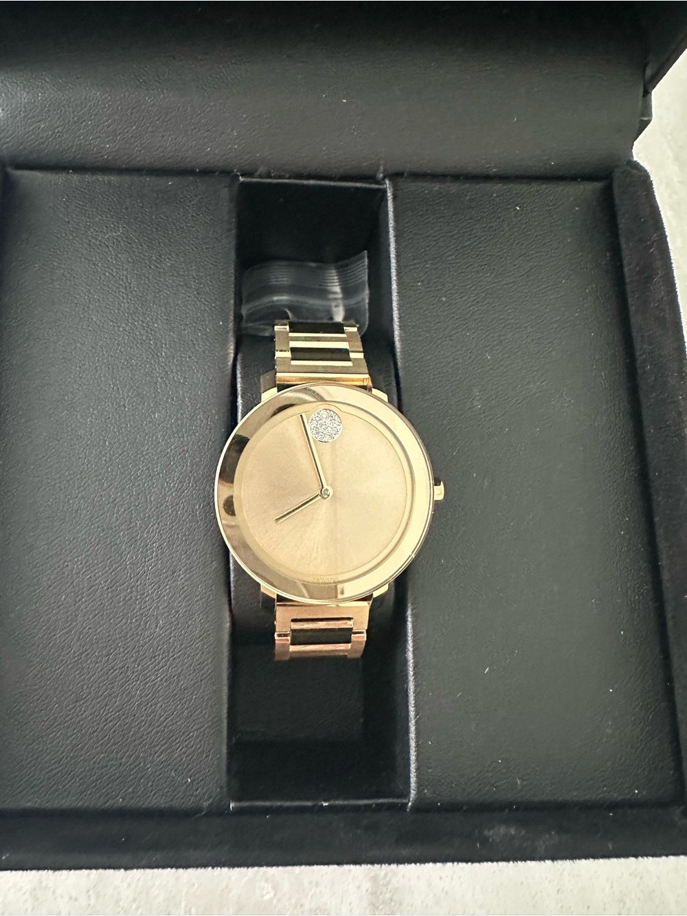 Movado Gold-Tone Women's Bracelet Watch with Crystal Accent